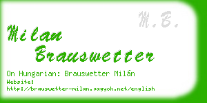 milan brauswetter business card